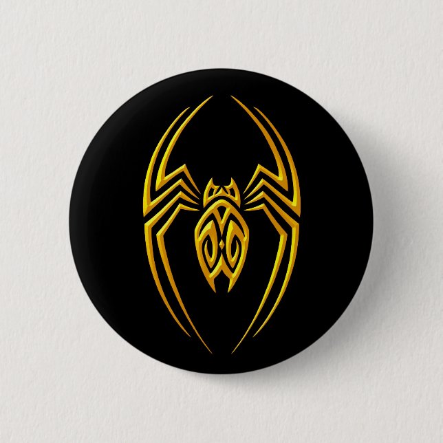 Iron Spider – Yellow and Black 6 Cm Round Badge (Front)