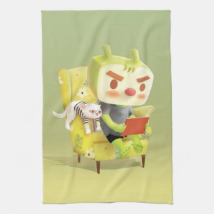 Iron T: Focus Mode On Cosy Reading Time Art Tea Towel