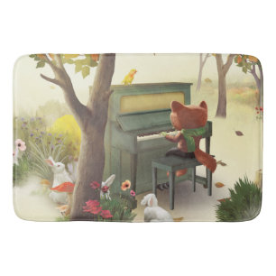Iron T. Fox: Woodland Piano Solo Music Art Bath Mat