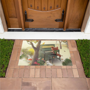 Iron T. Fox: Woodland Piano Solo Music Art Doormat