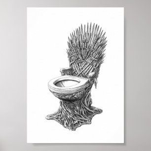 Iron Throne Toilet – Funny Game of Thrones Poster