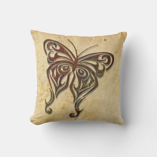 Iron Tribal Butterfly Cushion (Front)