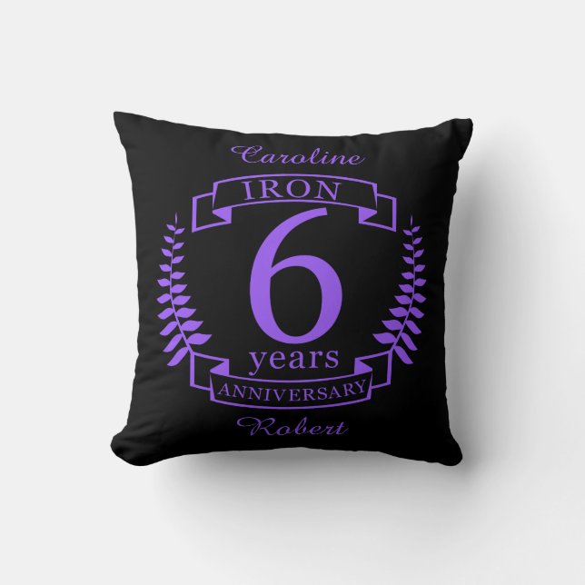 Iron wedding anniversary 6 years cushion (Front)