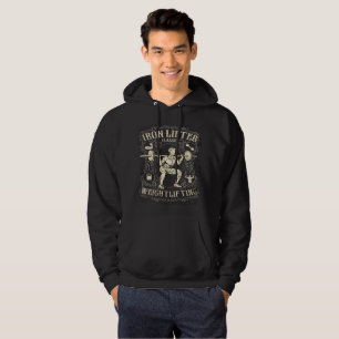 Iron Weightlifter Vintage Style Hoodie