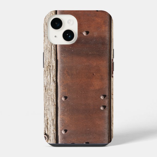 Iron, wood, bolts make strong tough iPhone case (Back)