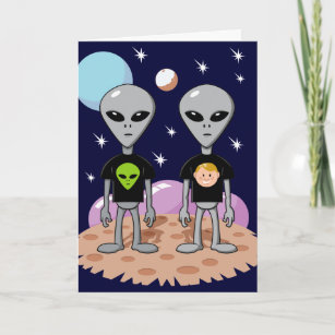 Ironic Alien Birthday Card