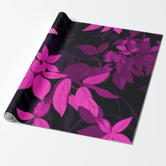 Ironic Balloon Floral Wrapping Paper (Unrolled)