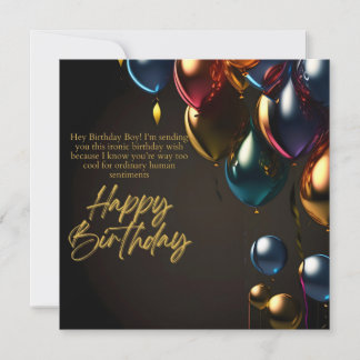 Ironic Birthday Boy Announcement