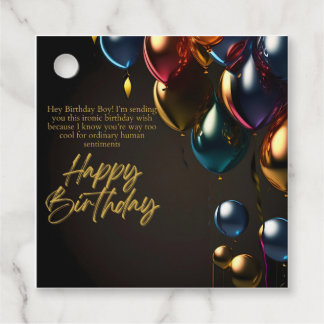 Ironic Birthday Boy Favour Tags