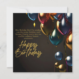 Ironic Birthday Boy Save The Date