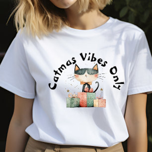 Ironic Cat Mum's Christmas Gift T-Shirt