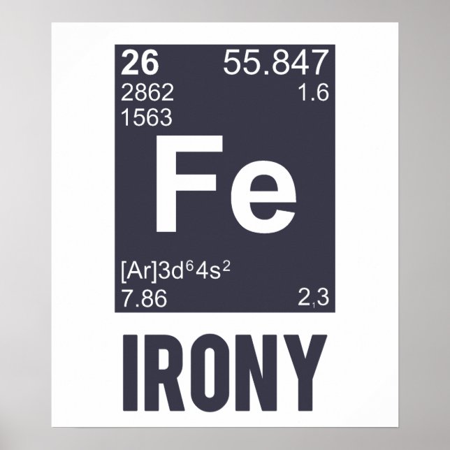 Ironic Chemical Element FE Irony Poster (Front)