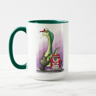 IRONIC DINOSAUR GAS PUMP by Jeff Willis Art Mug