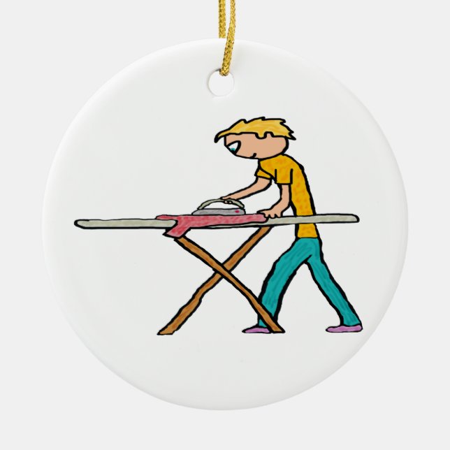 Ironing Ceramic Ornament (Front)
