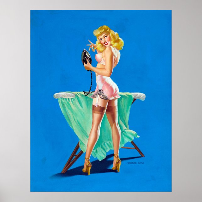 Ironing Girl Pin Up Poster (Front)
