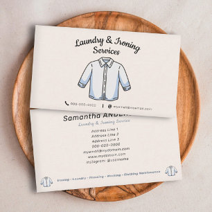 Ironing & Laundry Services Business Card