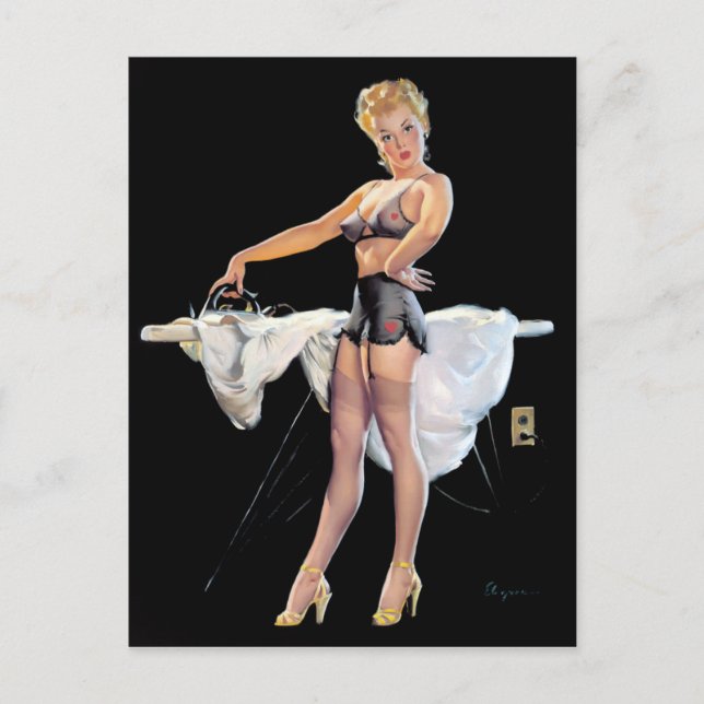 Ironing Pin Up Postcard (Front)