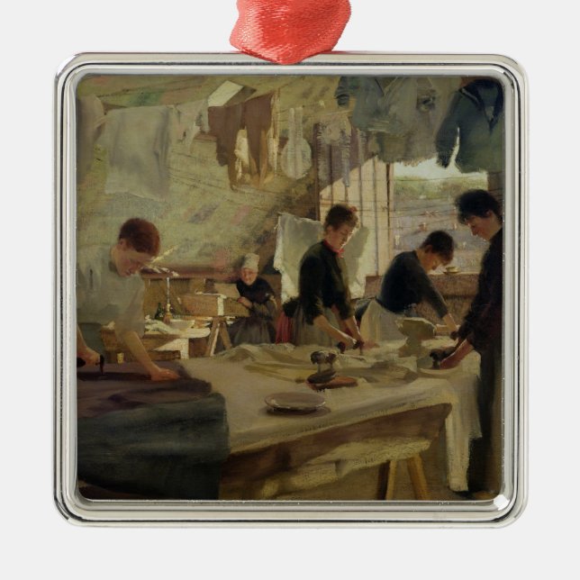 Ironing Workshop in Trouville, 1888 Metal Ornament (Front)