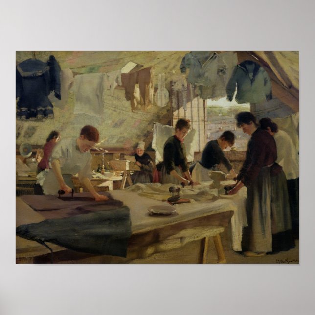 Ironing Workshop in Trouville, 1888 Poster (Front)