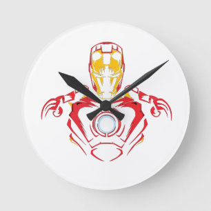 Ironman Vector Suit - Glowing Arc Core Round Clock