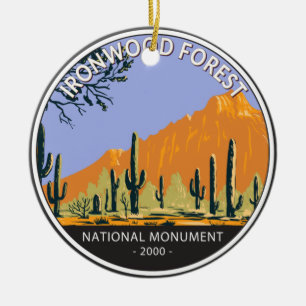 Ironwood Forest National Monument Vintage Circle  Ceramic Ornament