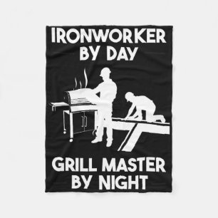 Ironworker By Day Grill Master By Night Bbq Fleece Blanket