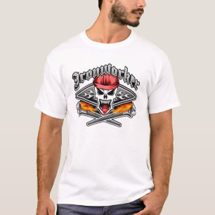 Ironworker Skull 2.1 and Flaming Spud Wrenches T-Shirt