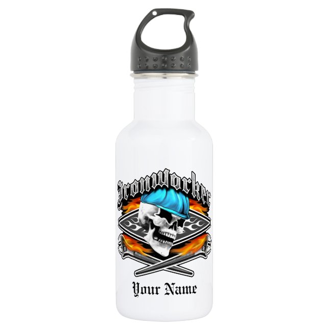 Ironworker Skull and Spud Wrenches 532 Ml Water Bottle (Front)