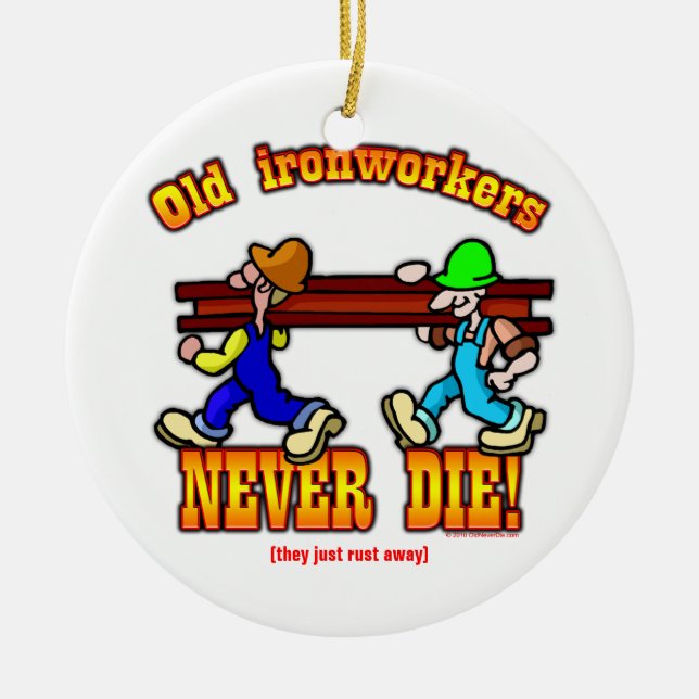Ironworkers Ceramic Tree Decoration (Front)