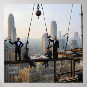 Ironworkers Lunch At The 32 Floor Color Redux  Poster