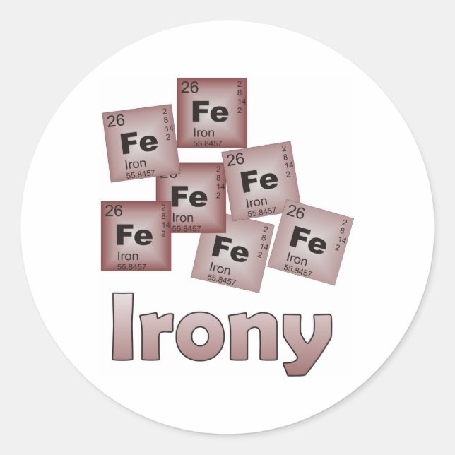 Irony Classic Round Sticker (Front)