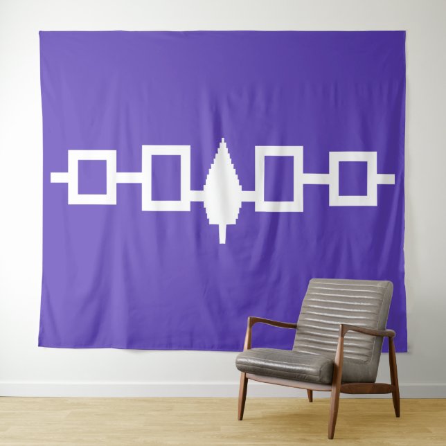 Iroquois Flag Wampum Belt Tapestry (In Situ (Horizontal))