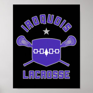 Iroquois Lacrosse Lax Sticks And Flag Poster
