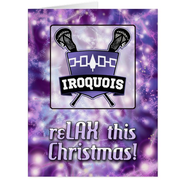 Iroquois Nation Lacrosse Shield Christmas Card (Front)