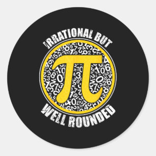 Irrational But Well Round 3.14 Pi Number Symbol Ma Classic Round Sticker