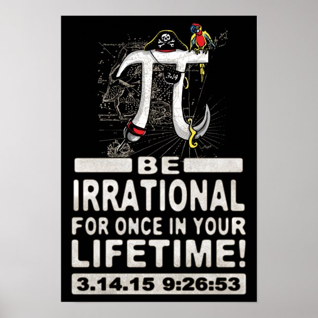Irrational Pi Day Pirate Poster (Front)