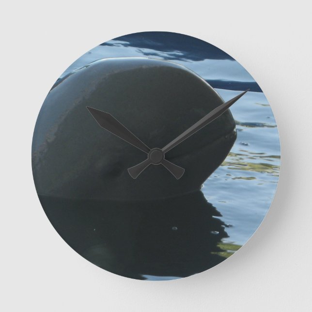 Irrawaddy Dolphin Peek-A-Boo Round Clock (Front)