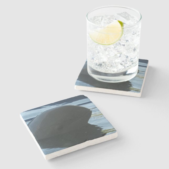 Irrawaddy Dolphin Peek-A-Boo Stone Coaster (Side)