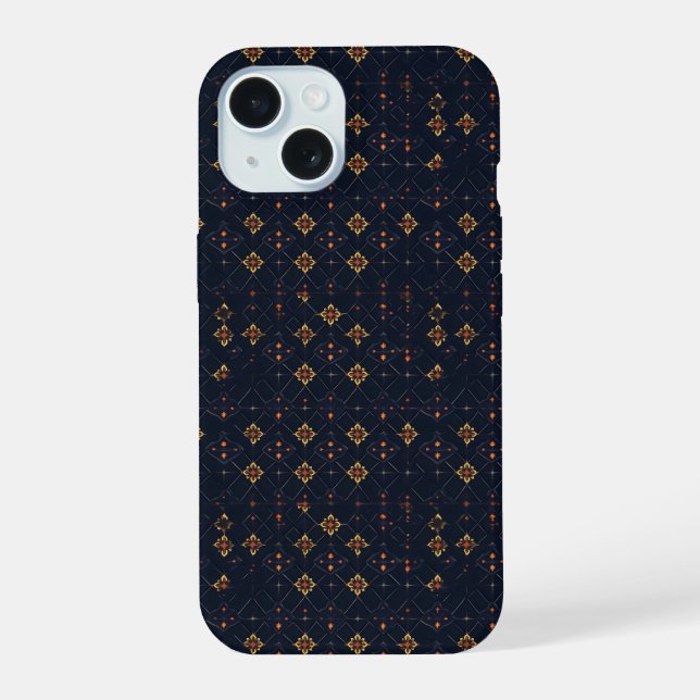 Irregular Abstract Floral Pattern iPhone 15 Case (Back)