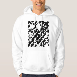 Irregular Abstract Mosaic Black and White  Camo Hoodie