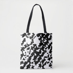 Irregular Abstract Mosaic Black and White  Camo Tote Bag