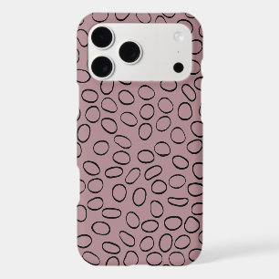Irregular Black Circle Pattern on Pink