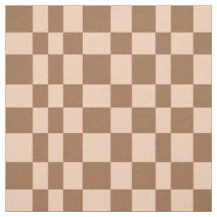 Irregular Chequerboard Fall Chequered Coffee Brown Fabric