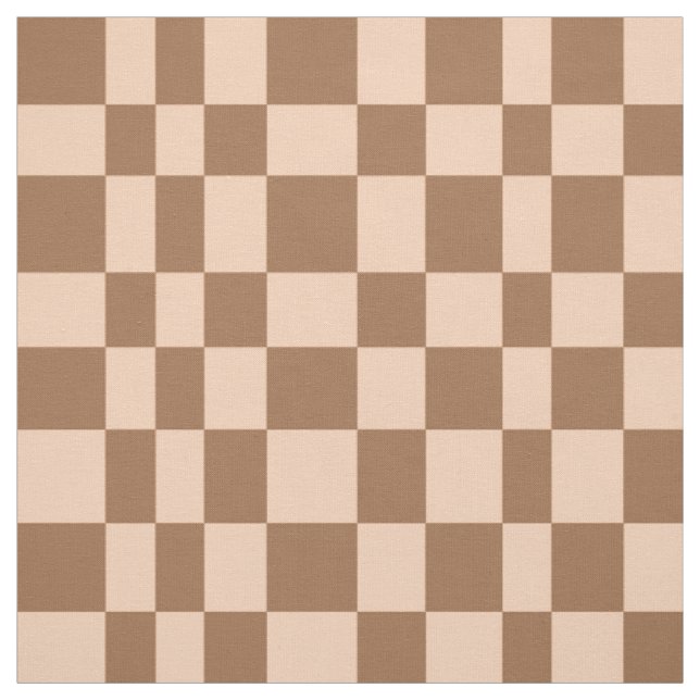 Irregular Chequerboard Fall Chequered Coffee Brown Fabric (Swatch)