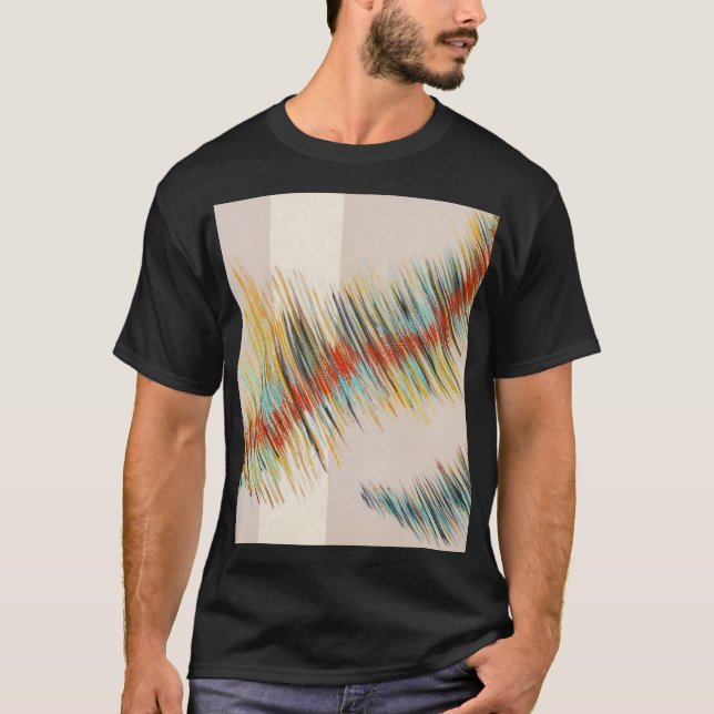 Irregular Curves Abstract Painting Art T-Shirt (Front)