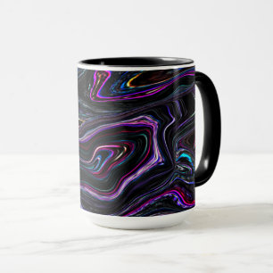 Irregular curves with colour suffocated by the dar mug