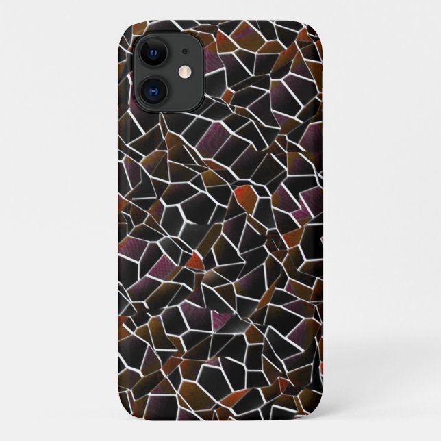 Irregular dark red brown mosaic mess upon white Case-Mate iPhone case (Back)