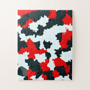 Irregular Geometric Abstract Mosaic Camouflage Jigsaw Puzzle