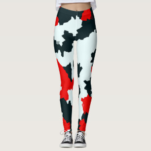 Irregular Geometric Abstract Mosaic Camouflage Leggings