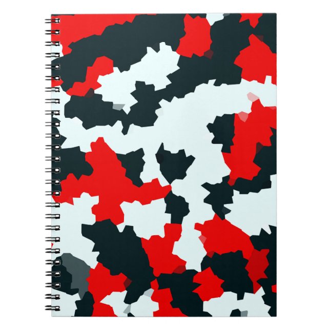 Irregular Geometric Abstract Mosaic Camouflage Notebook (Front)